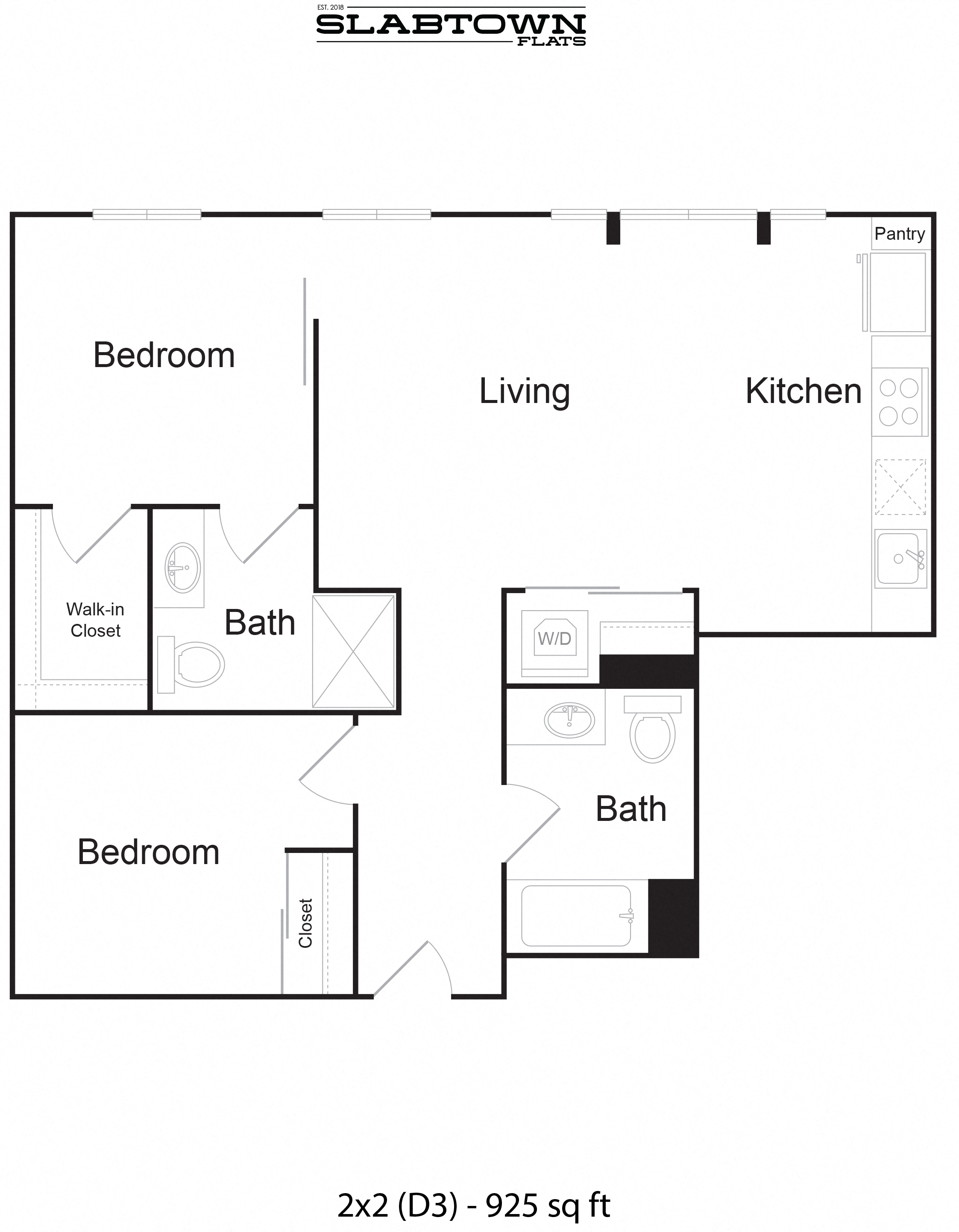 Slabtown D3 - 2x2 925 sf