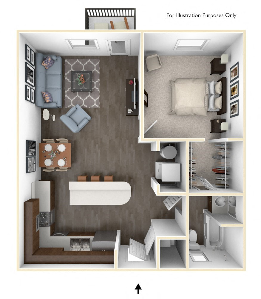 Dakota Flats 1x1 Floor Plan