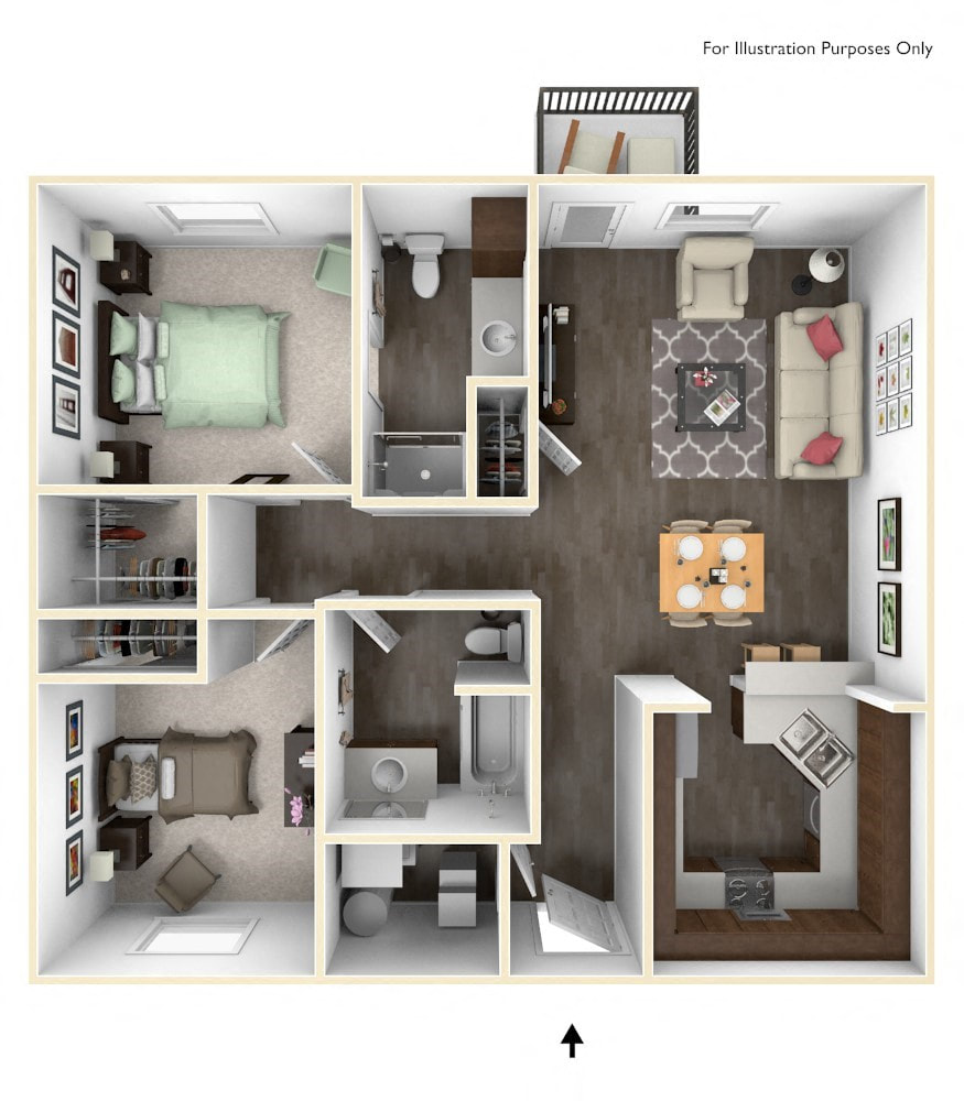 Dakota Flats 2x2 Floor Plan
