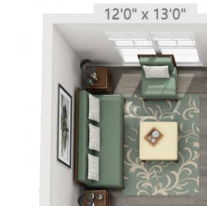 1 Bedroom Floor Plan | Ashford Green Apartment Homes Charlotte NC