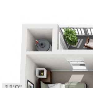 1 Bedroom Floor Plan | Ashford Green Apartment Homes Charlotte NC