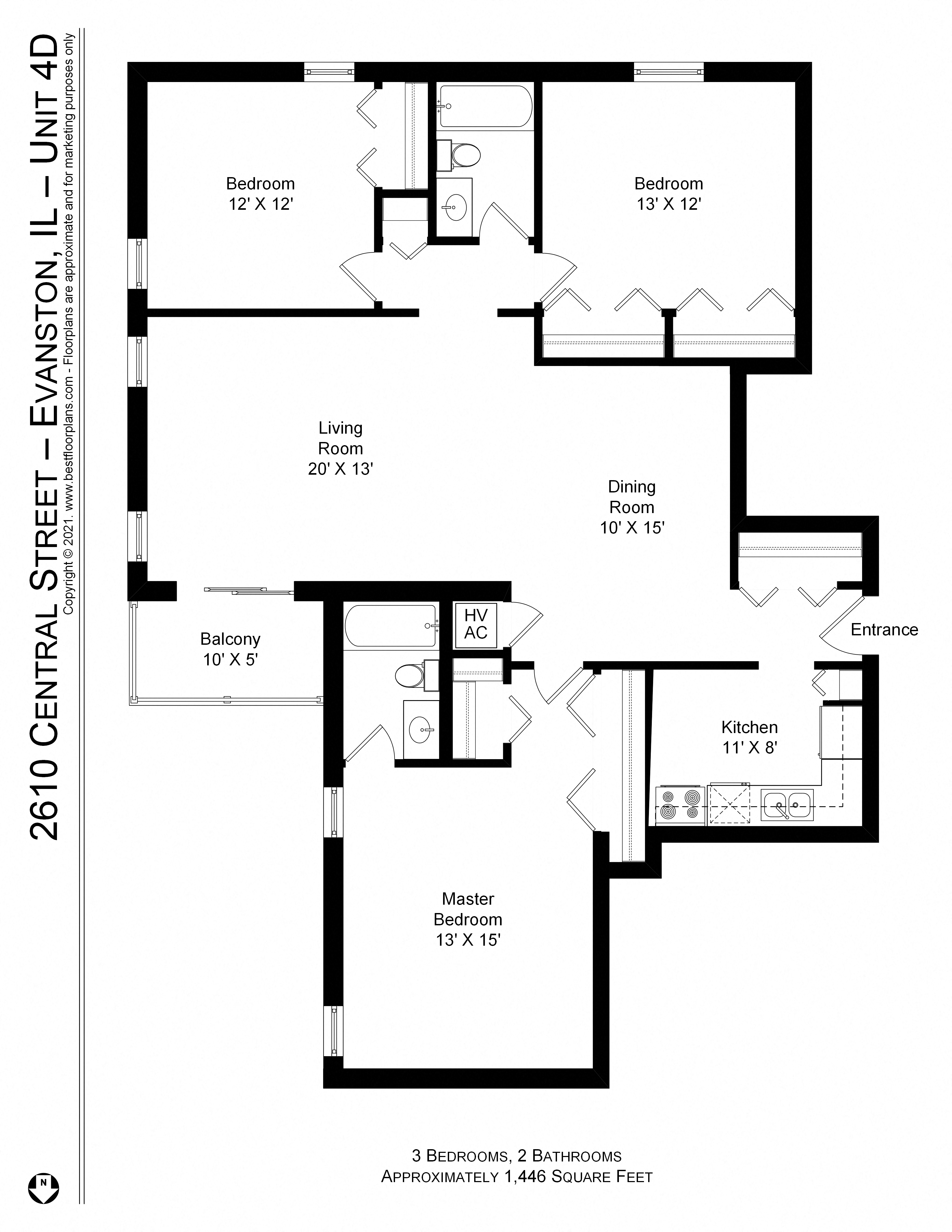 Three Bedroom, Two Bath