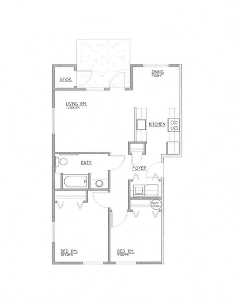 Cornerstone Apartments 2 Bedroom Floor Plan