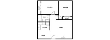 2 Bedrooms, 1 Bathroom