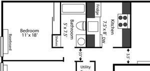 2 Bed 1 Bath
