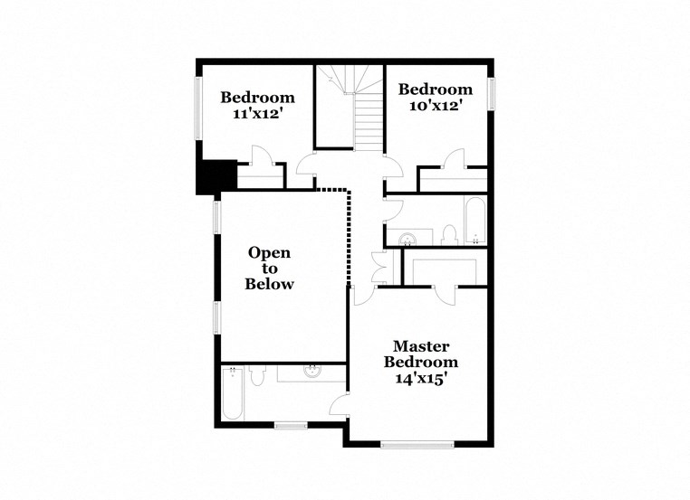 a floor plan of a house with a bedroom and a bathroom