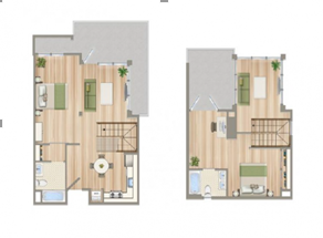 1 Loft F w/Den Floor Plan 2