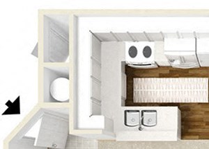 Floorplan Photos Gallery Swift Creek Commons A1 3D floor plan 1 bedroom