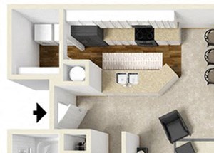 Swift Creek Commons C2 3D floor plan 3 bedroom