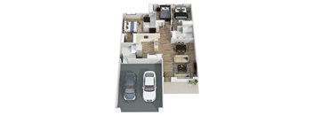 3 bedroom 3D Rendering