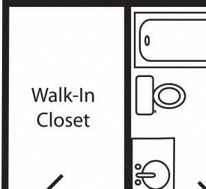 Unit A one-bedroom floor plan at The Helen in midtown Omaha NE 68105