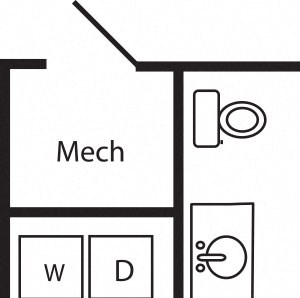 Unit B one-bedroom floor plan at The Helen in midtown Omaha NE 68105