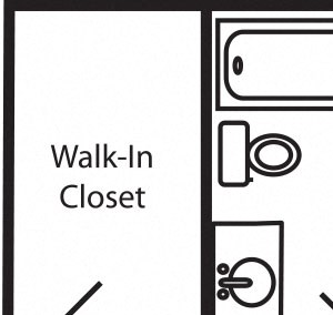 Unit C one-bedroom floor plan at The Helen in midtown Omaha NE 68105