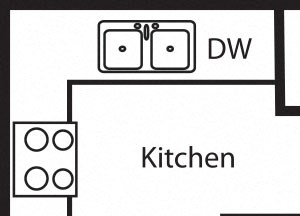 Unit D two-bedroom floor plan at The Helen in midtown Omaha NE 68105