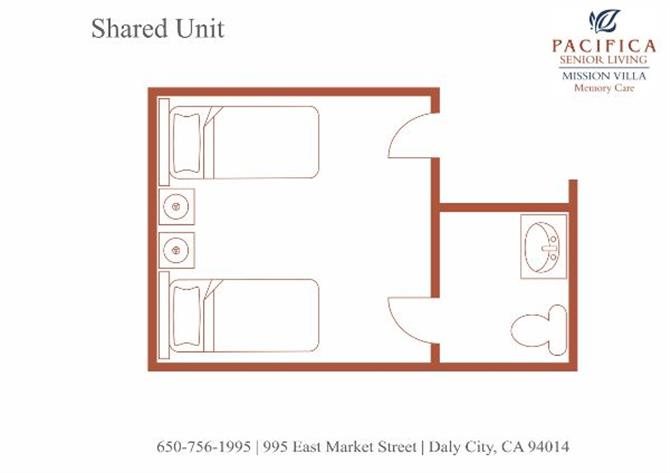 Shared Floor Plan Shared Floor Plan at Pacifica Senior Living Mission Villa, Daly City, CA, 94014