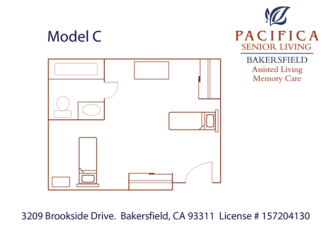 Shared Model C Floor Plan Shared Model C Floor Plan at Pacifica Senior Living Bakersfield, Bakersfield, 93311