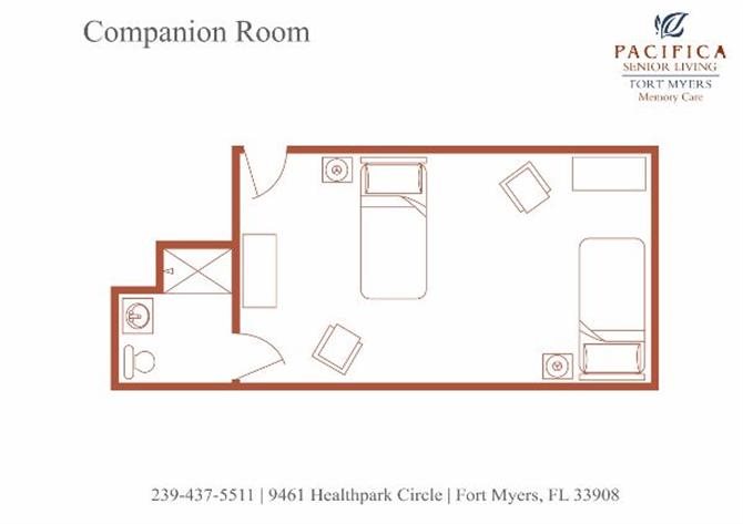 Companion Floor Plan Companion Floor Plan at Pacifica Senior Living Fort Myers, Fort Myers, FL, 33908