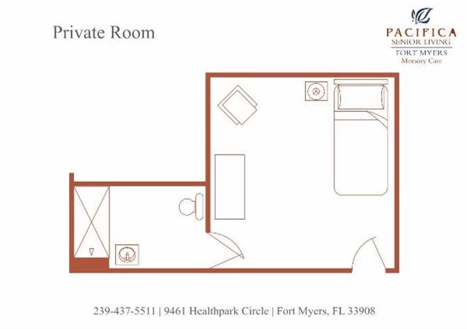 Private Floor Plan Private Floor Plan at Pacifica Senior Living Fort Myers, Fort Myers, FL