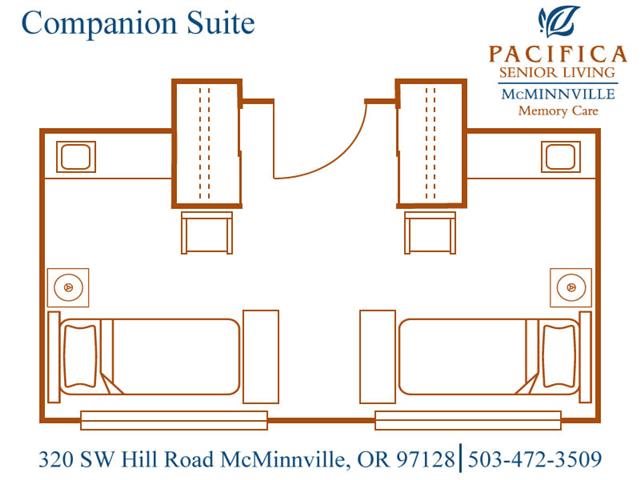Companion Suite Floor Plan Companion Suite Floor Plan at Pacifica Senior Living McMinnville, McMinnville, Oregon