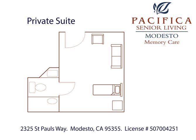 Private Suite A Private Floor Plan Private Suite A Private Floor Plan at Pacifica Senior Living Modesto, Modesto, CA, 95355