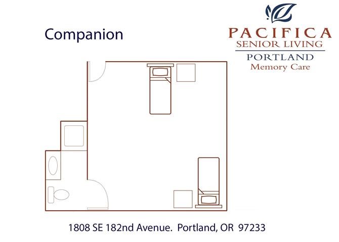 Companion Room Floor Plan Companion Room Floor Plan at Pacifica Senior Living Portland, Oregon, 97233