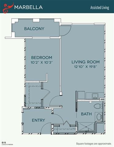 Assisted Living - Marbella Floor Plan Assisted Living - Marbella Floor Plan at The Meridian at Lake San Marcos, San Marcos, California