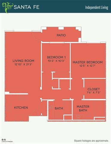 Independent - Santa Fe Floor Plan Independent - Santa Fe Floor Plan at The Meridian at Lake San Marcos, San Marcos, 92078