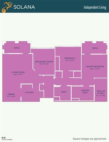 Independent - Solana Floor Plan Independent - Solana Floor Plan at The Meridian at Lake San Marcos, San Marcos, CA