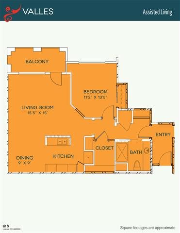 Assisted Living - Valles Floor Plan Assisted Living - Valles Floor Plan at The Meridian at Lake San Marcos, San Marcos, CA