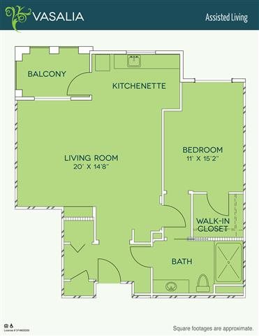 Assisted Living - Vasalia Floor Plan Assisted Living - Vasalia Floor Plan at The Meridian at Lake San Marcos, San Marcos, 92078