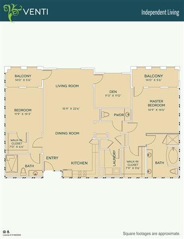 Independent - Venti Floor Plan Independent - Venti Floor Plan at The Meridian at Lake San Marcos, California
