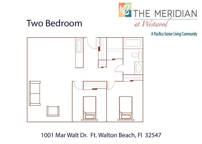 Dual 2 Bedroom Floor Plan Double 2 Bedroom Floor Plan at Meridian at Westwood, Ft. Walton Beach, FL