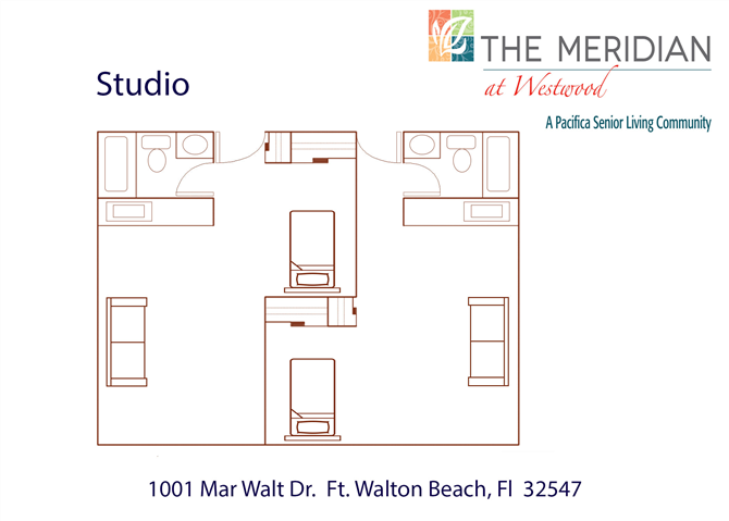Private Studio Floor Plan Private Studio Floor Plan at Meridian at Westwood, Ft. Walton Beach, Florida