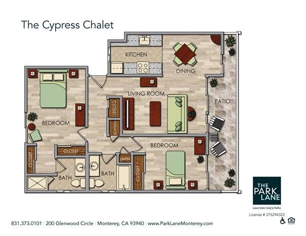 The Cypress Chalet Floor Plan The Cypress Chalet Floor Plan at The Park Lane, Monterey