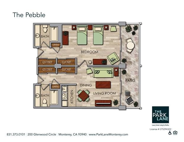 The Pebble Floor Plan The Pebble Floor Plan at The Park Lane, California