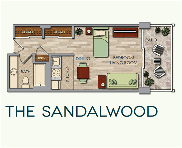 The Sandalwood Floor Plan The Sandalwood Floor Plan at The Park Lane, Monterey, CA