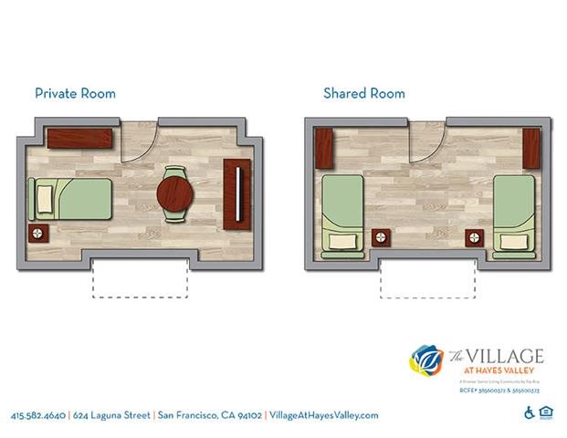 Room Floor Plan Room Floor Plan at The Village at Hayes Valley, California