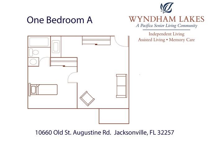 One Bedroom A Floor Plan One Bedroom A Floor Plan at Wyndham Lakes, Jacksonville, FL