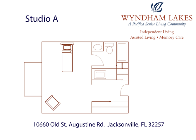 Studio A Floor Plan Studio A Floor Plan at Wyndham Lakes, Jacksonville, Florida