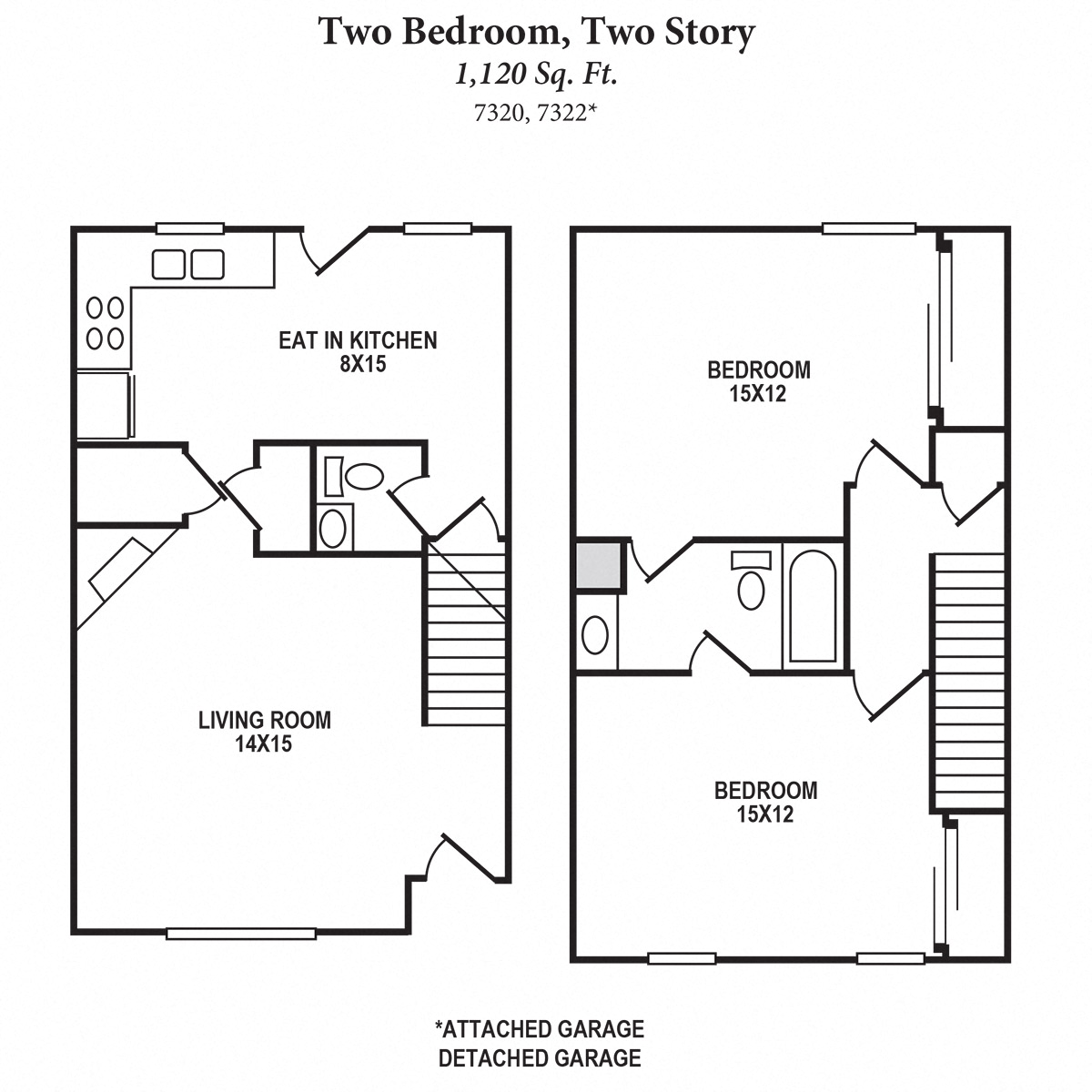 2 Bed 2 Bath Floor Plan at The Villas at Kingswood, West Chester, OH
