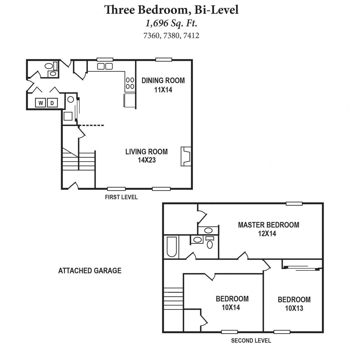 3b 2Story 1696SqFt Floor Plan at The Villas at Kingswood, West Chester, OH, 45069