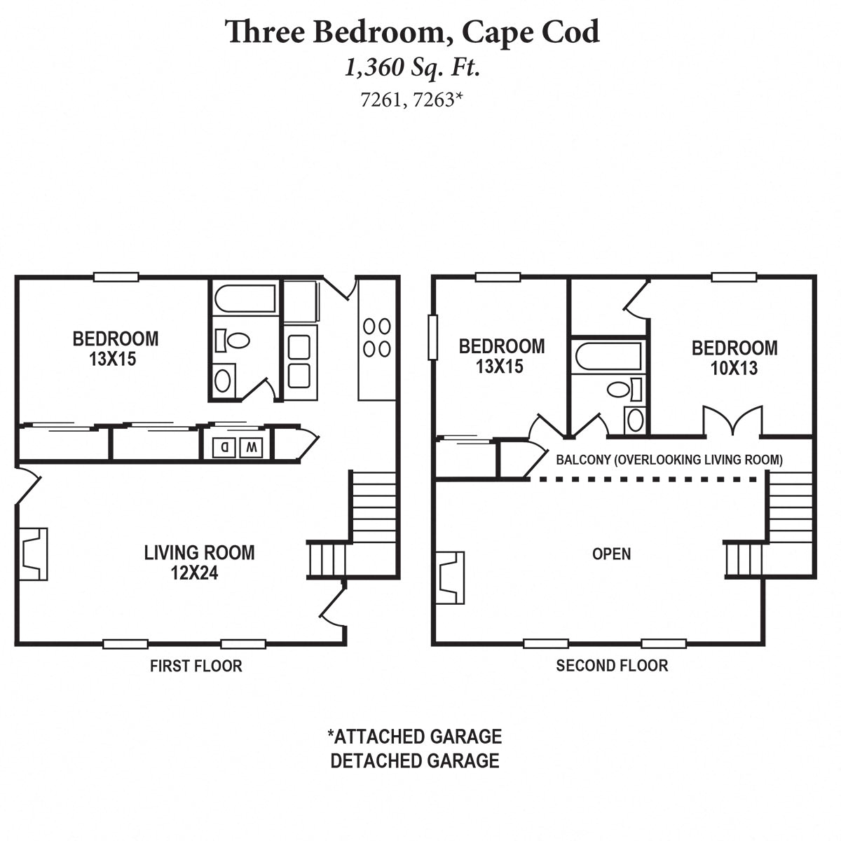 3b CAPE COD 1360SqFt Floor Plan at The Villas at Kingswood, West Chester, 45069