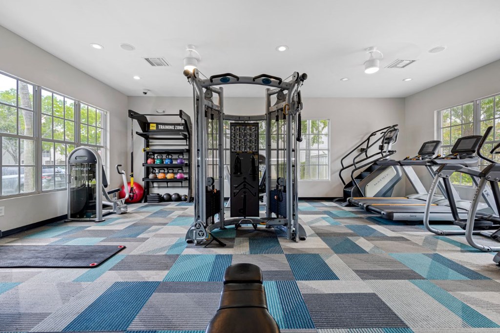 the gym at the preserve apartments
