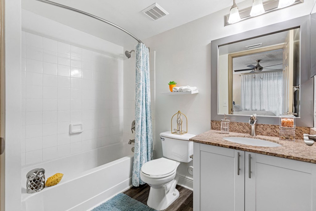 a bathroom with a shower toilet and sink