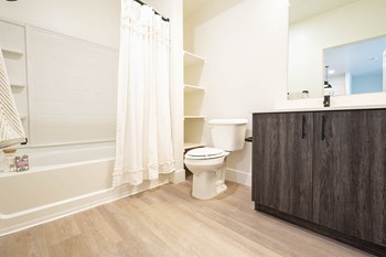 Bathroom shower and vanity  l Santa Rosa CA Apartments - Photo Gallery 37