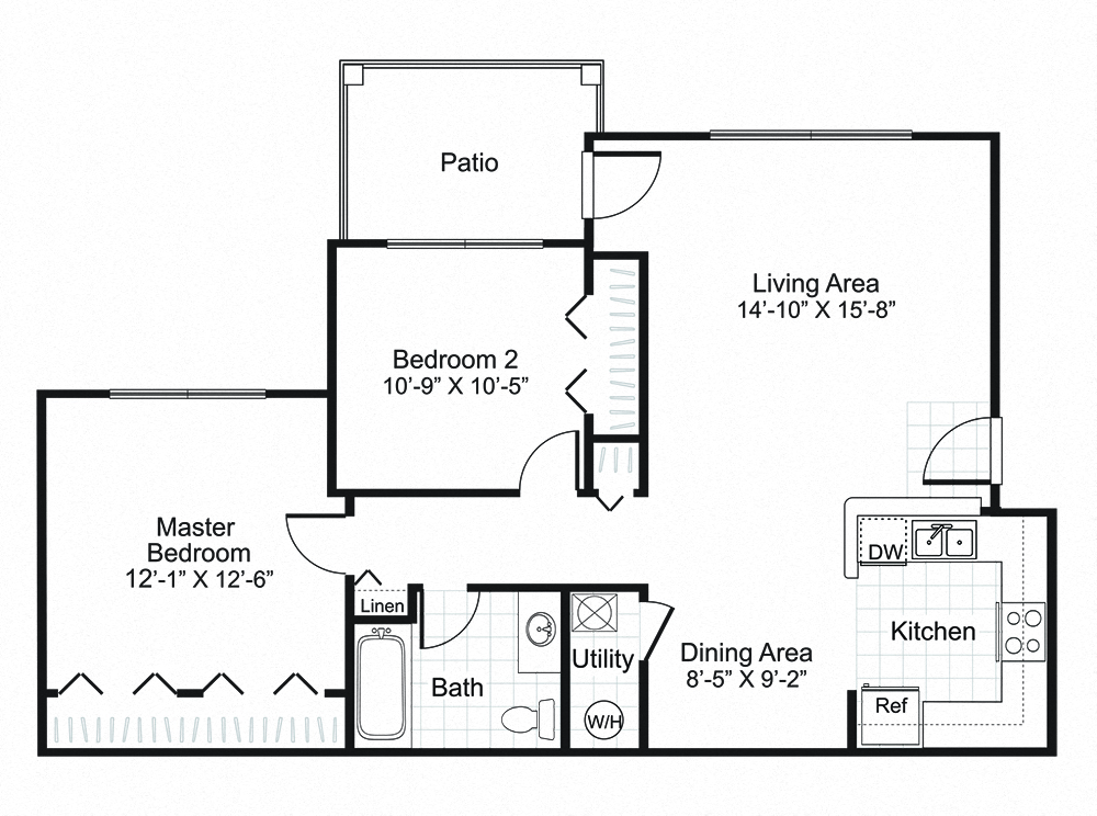 B1 Affordable 2 bed 1 bath with patio