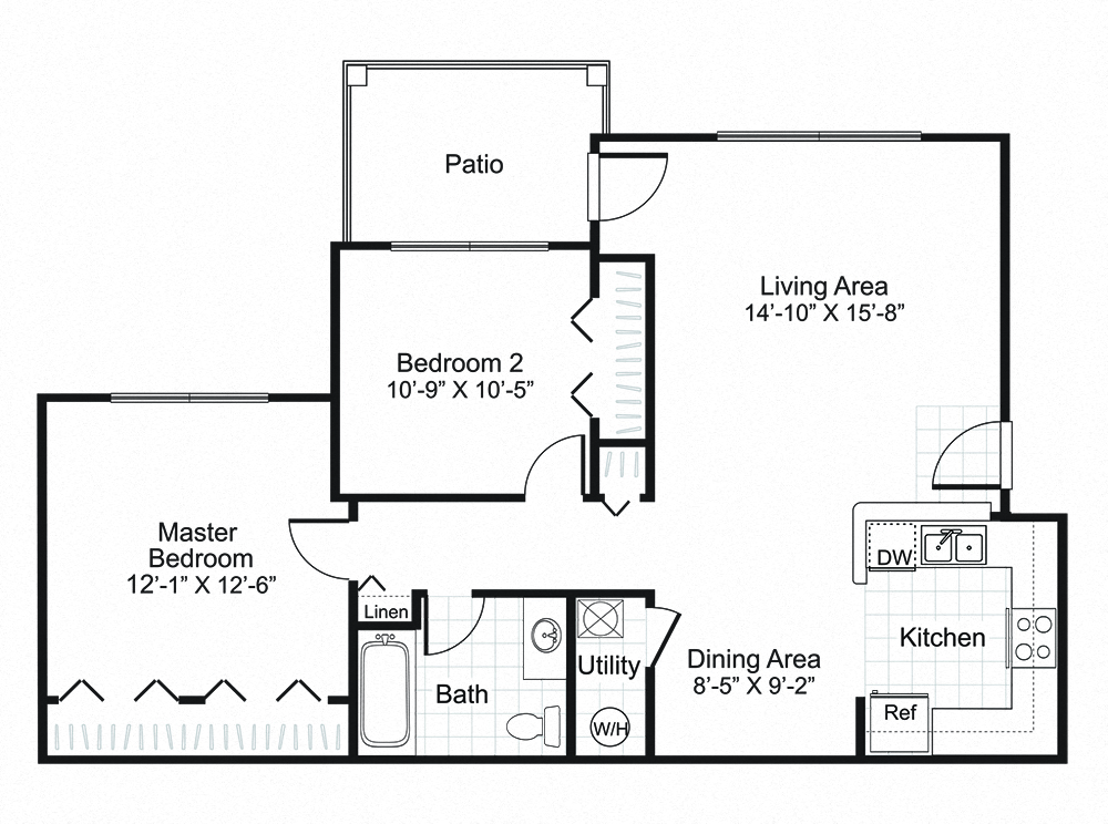 Ardenne Apartments 2 bed 1 bath 834 sqft with patio/balcony