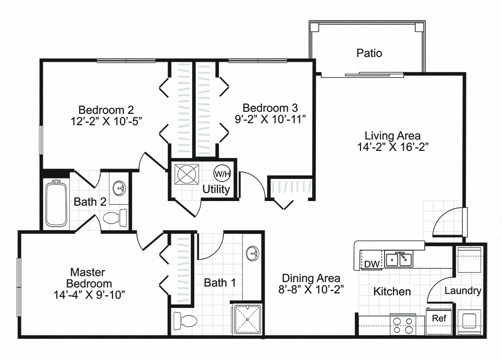 Ardenne Apartments 3 bed 2 bath 1112 sqft with patio/balcony