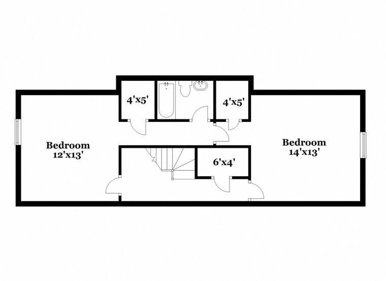 a floor plan of a house with a bedroom and a living room
