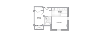 a floor plan of a bedroom apartment